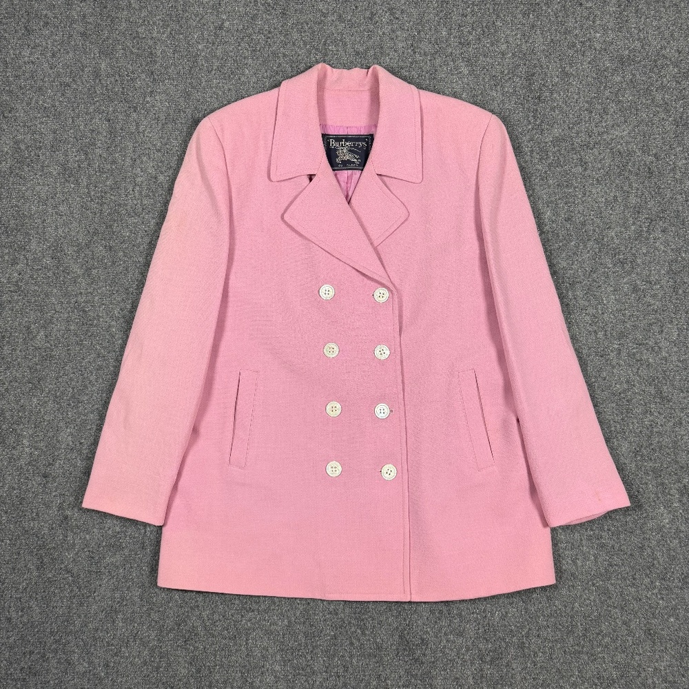 GUC• Vintage label “Burberrys” Pink Pea Coat